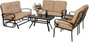 Five Piece Outdoor Metal Patio Furniture Conversation Set
