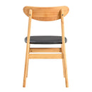 Cozy Natural Wood Color Rubberwood Dining Chair Set - 8 Pieces, Solid Wood and Rattan-Style Design, Small Curved Back, PU Cushion, And Beautiful Shape Match Perfectly With Any Room And Everyday Use.