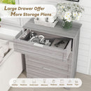 Washed Grey Farmhouse 4 Drawer Distinctive Dresser