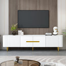 U-Can 78.7''Minimalist TV Stand for TVs up to 85 Inches, Modern Entertainment Center Media Console with 4 Spacious Cabinets for Living room(OLD SKU: SJ000125AAK)