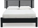 Modern Black Queen Slat Headboard Stylish Bedroom Design