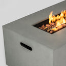42' Propane Gas Fire Pit Table, 50000 BTU Rectangular Steel Fire Pit with Glass Wind Guard for Outside Patio Deck Garden Courtyard -Gray