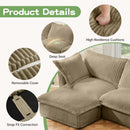 Set of 2 Slipcovered Armchairs,Deep Seat Accent Chair Set for Living Room, Reading Room, Bedroom and Working Spaces,Armchair Sets with Large Soft Pillows,Camel Corduroy Fabric