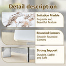 Table and chair set.63*31.4 Inch Luxurious Cold Jade Sintered Stone Dining Table Set- 4 Dark Gray High-quality PU Chairs With Arched Silver Metal Legs.Perfect For Dinner Room,Meeting Room,Kitchen,etc.