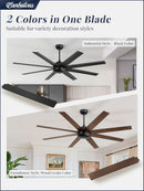 65 Inch Ceiling Fan With Remote Control No Light Indoor Outdoor