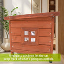 Cat House Waterproof Feral Kitty Shelter Outdoor Indoor Rabbit Hutch for Bunnies,Cats,Dogs and Other Small Animals,Asphalt Roof