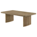 Adina Rectangular Wood Coffee Table Distressed Light Brown