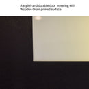 Stylish and durable door covering with wooden grain texture on a black and beige background.