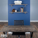 36” Riverstone Grey Live Edge Wood Shelf with L-Shaped Pipe Brackets (2-Pack)