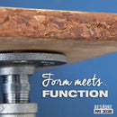 36” Riverstone Grey Live Edge Wood Shelf with L-Shaped Pipe Brackets (2-Pack)