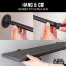 RESTORE Boulder Black 36 in. Shelves with Noir Pre-finished Straight Brackets