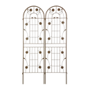 2 Pack Metal Garden Trellis 71' x 19.7' Rustproof Trellis for Climbing Plants Outdoor Flower Support Brown