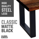 Skyline Boulder Black Solid Wood Coffee Table with 12 in. Landscape Legs