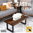Skyline Boulder Black Solid Wood Coffee Table with 12 in. Landscape Legs