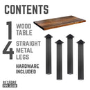 Skyline Boulder Black Solid Wood Coffee Table with 18 in. High-Rise Legs