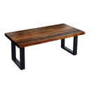 Skyline Boulder Black Solid Wood Coffee Table with 18 in. Landscape Legs