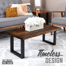 Skyline Boulder Black Solid Wood Coffee Table with 18 in. Landscape Legs