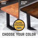 Skyline Sunset Cedar Solid Wood Coffee Table with 18 in. Landscape Legs