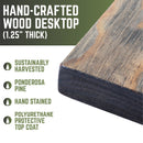 RESTORE Boulder Black Solid Wood Office Desk