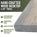 RESTORE Riverstone Grey Solid Wood Office Desk