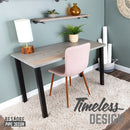 Skyline Riverstone Grey Solid Wood Desk with 28 in. High-Rise Legs