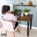 Skyline Trail Brown Solid Wood Desk with 28 in. High-Rise Legs