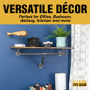 24 in. Wall Mounted Clothing Rack with Wood Shelf, Trail Brown