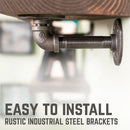 RESTORE Trail Brown 24 in. Shelves with L-Shaped Brackets