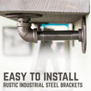 RESTORE Riverstone Grey 24 in. Shelves with L-Shaped Brackets