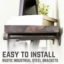 RESTORE Boulder Black 24 in. Shelves with Straight Brackets