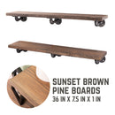 RESTORE Sunset Brown 36 in. Shelves with L-Shaped Brackets