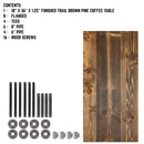 RESTORE Trail Brown Solid Wood Coffee Table