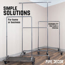 59 ½ in. Rolling Single Rod Clothing Rack with Wood Shelf, Boulder Black