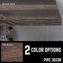 6 in. Wall-Mounted Pipe Toilet Paper Holder with Wood Shelf, Boulder Black