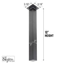 12 in. Skyline Matte Black Square Metal High-Rise Coffee Table Legs - 4 Pack