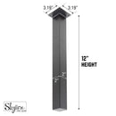 12 in. Skyline Matte Black Square Metal High-Rise Coffee Table Legs - 4 Pack