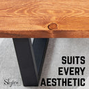 12 in. Skyline Matte Black Square Metal Landscape Coffee Table Legs - 2 Pack