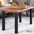 18 in. Skyline Matte Black Square Metal High-Rise Coffee or End Table Legs - 4 Pack