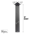 18 in. Skyline Matte Black Square Metal High-Rise Coffee or End Table Legs - 4 Pack