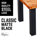 18 in. Skyline Matte Black Square Metal High-Rise Coffee or End Table Legs - 4 Pack