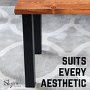 18 in. Skyline Matte Black Square Metal High-Rise Coffee or End Table Legs - 4 Pack