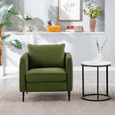 Accent Chair for Living Room, Velvet Comfy Single Sofa Chair Mid-Century Modern Armchair with 1 Pillow and Metal Legs for Bedroom Office Reading