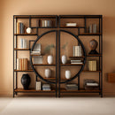 Industrial 5 Tier Etagere Bookcase Brown Rustic Finish