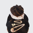 Rose Gold Mini Rhinestone Snap clips