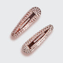 Rose Gold Mini Rhinestone Snap clips