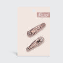 Rose Gold Mini Rhinestone Snap clips