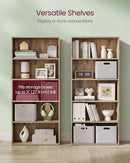 Bookshelf 23.6 Wide 5 Tier Adjustable Bookcase Camel Brown