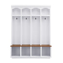 Entryway Hall Tree With Bench, 4 Hooks & Open Storage Space