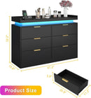Six Drawer Dresser With LED Illumination Enhancement