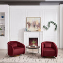 Swivel Accent Chair, 360-degree Swivel Barrel Chair with Velvet Fabric Upholstery, Comfy Pumpkin-Shaped Swivel Chair for Living Room, Bedroom, or Office